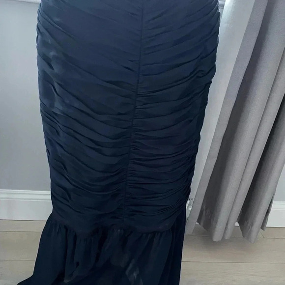 FAVIANA Couture Shirred Chiffon Mermaid Style Gown with Intricate Beading - Picture 8 of 11